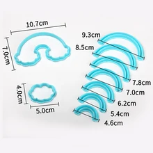 

9cps/set 3D Printed Fondant Cookie Cutter Biscuit Mold Rainbow Custom Made For Cake Decorating Tools