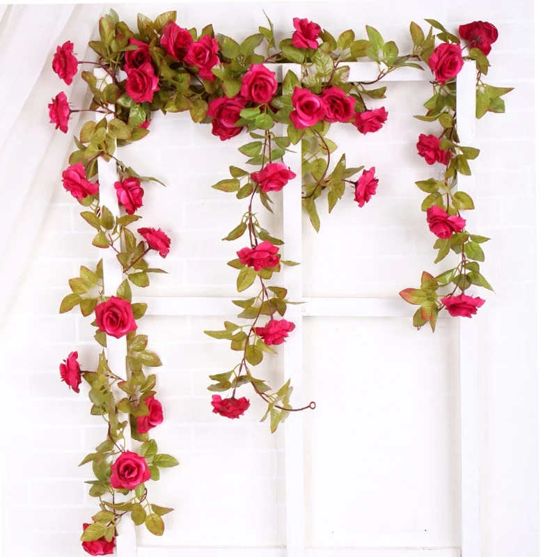 Висячие цветочные из ротанга для свадебного фестиваля вечерние украшения для дома и сада 227 см Искусственный Шелковый цветок лоза