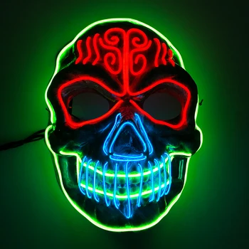 

Halloween Mask LED Vampire Lord Cold light Radiant Skull Mask Costume DJ Light Up Party Masks Cosplay Neon Mask Halloween Gfit