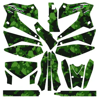 

Full Camouflage Graphics Decals Stickers Custom Number Name 3M Matte Stickers Waterproof For Kawasaki KLX250 KLX 250 2008-2020