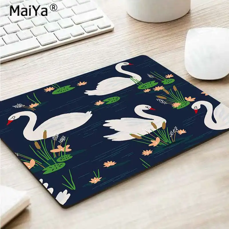 MaiYa ваш собственный Коврик Черный лебедь DIY дизайн игровой с узором коврик для мыши топ продаж игровой коврик для мыши - Цвет: No Lock Edge18x22cm