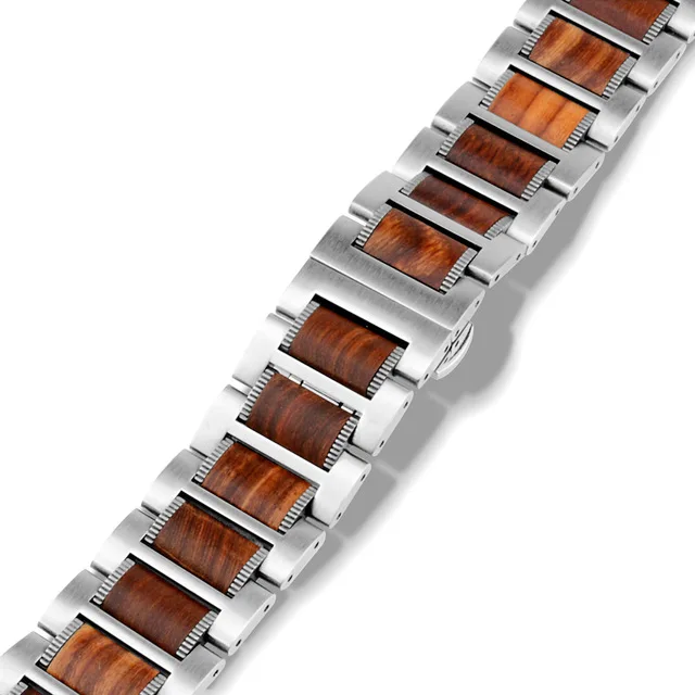 Деревянный ремешок для Apple watch band 5 4 44 мм 40 мм iWatch 3 band 42 мм 38 мм браслет из натурального красного сандалового дерева+ ремешок из нержавеющей стали