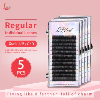 

LBLASH 5Case All Sizes Individual Eyelashes J B C D Natural False Eyelashes Mink Classic Eyelash Lash Extension 0.05-0.25mm