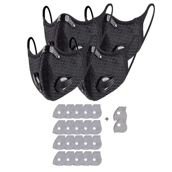 

4pcs With 22pcs Filter In stock Reusable Disposable 3ply Face Dustproof -fog Non-woven Ear Loop Mascarillas Маски Для#B90