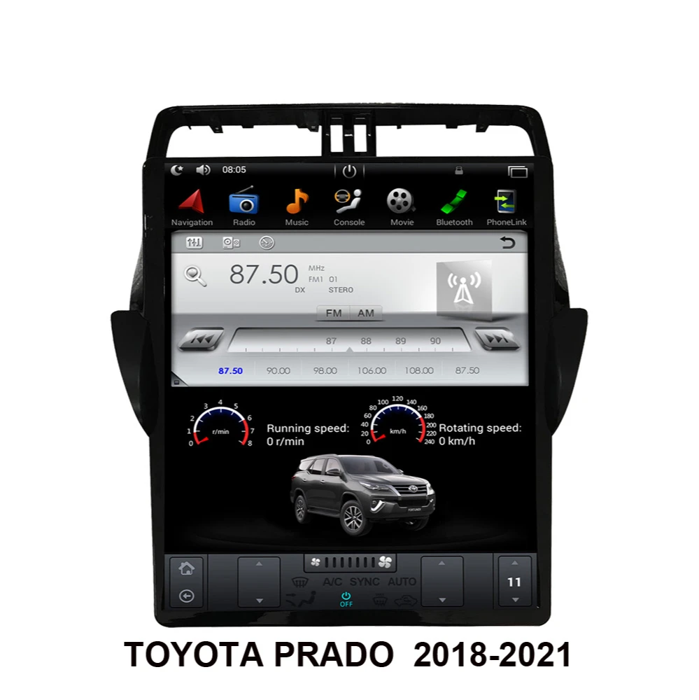 Автомобильный GPS-навигатор на Android 9 0 в стиле Тесла для TOYOTA PRADO 2018-2022 автомобильное