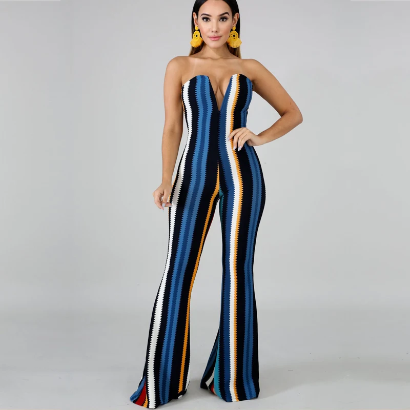 Sexy club Striped sundress Jumpsuit Women Summer Business Long Playsuit Elegant Lady Party Rompers Overall Streetwear body mujer Sexy club Striped sundress Jumpsuit Women Summer Business Long Playsuit Elegant Lady Party Rompers Overall Streetwear body mujer