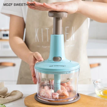 

1.1L Capacity Multi-Function Chopper Meat Grinder Mincer Vegetable Garlic Cutter Manual Food Processor Slicer With Drain Basket