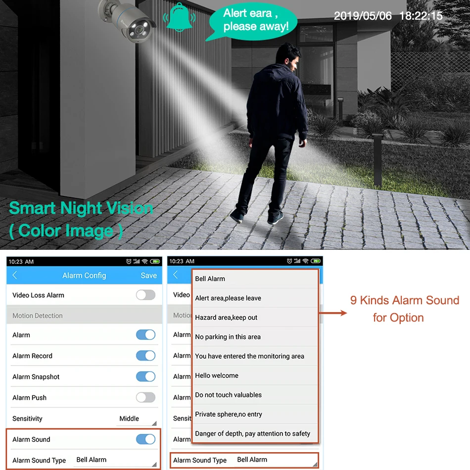  Techage 8CH 48V H.265 POE NVR AI CCTV Camera System 2-Way Audio Sound Speaker Record Waterproof Sec - 4.00005E+12