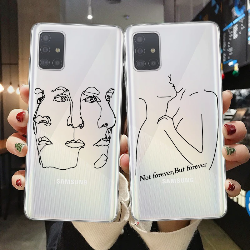 

Kiss More Often Line Drawing Soft Case For Samsung A51 A71 A10 A20 A30 A80 A50 A70 A6 A8 Plus A7 A9 2018 Abstract Couples Cover
