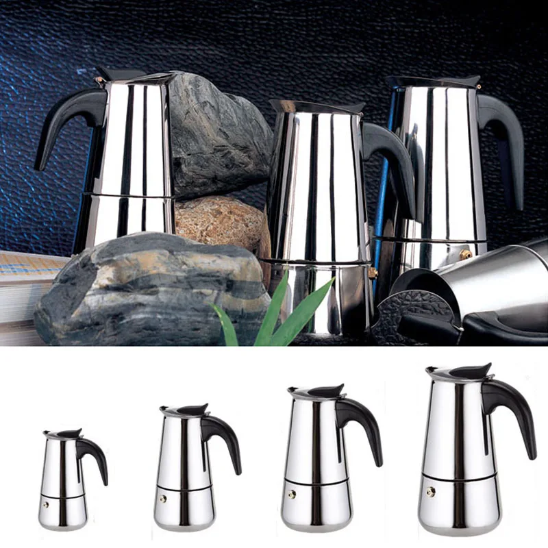 Итальянский топ Moka эспрессо Cafeteira кофейник Expresso Percolator Кофеварка из нержавеющей стали с ручкой от ожогов