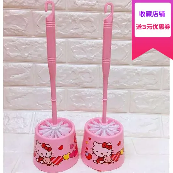 Hello kitty, мультяшная щетка для унитаза, прекрасный набор для ванной комнаты, аксессуары для ванной комнаты, пластиковый инструмент для чистки ванны, Pulizia wc