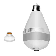 

WiFi Camera Light Bulb Camera Wireless 360 Degree Panoramic IP Camera 960P LED Light Camera Motion Detection, Remote Floodlight