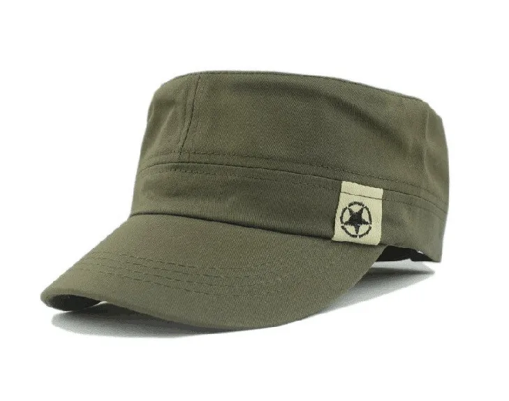 Baseball Cap Flat Cap Solid Color Cap Flat Vintage Cap Cap Hat Flat Roof Military Hat Cadet Patrol Bush Hat