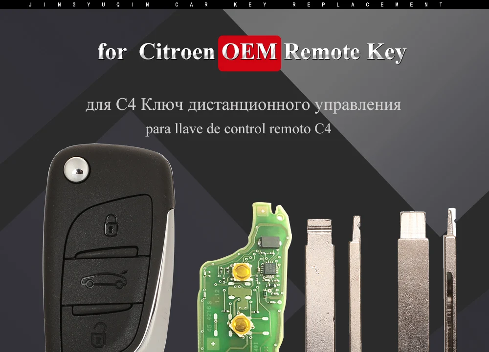 Keyforkess 5X OEM originale 433.92Mhz FSK ID46 PCF7941 Chip Flip Car Key per Citroen C4 c-quatre 3 pulsanti Auto pieghevole telecomando 9 Keyforkess 5X OEM originale 433.92Mhz FSK ID46 PCF7941 Chip Flip Car Key per Citroen C4 c-quatre 3 pulsanti Auto pieghevole telecomando - Hfa81597ec0d14dbab253803ca207084dO