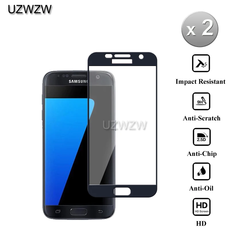 

2pcs Full Cover Tempered Glass For Samsung Galaxy S7 Screen Protector Protective Glass For Samsung S7 Glass