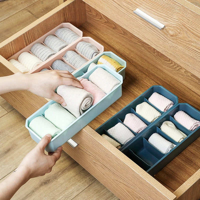 Details about   Foldable Underwear Bra Sock Box Storage Organiser Drawer Divider Board Household 