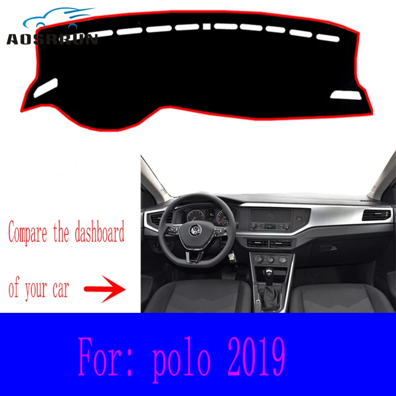 

For VW VOLKSWAGEN POLO 2019 Car Dashboard Covers Mat Avoid Light Pad Sun Shade Carpets Protector Car accessories