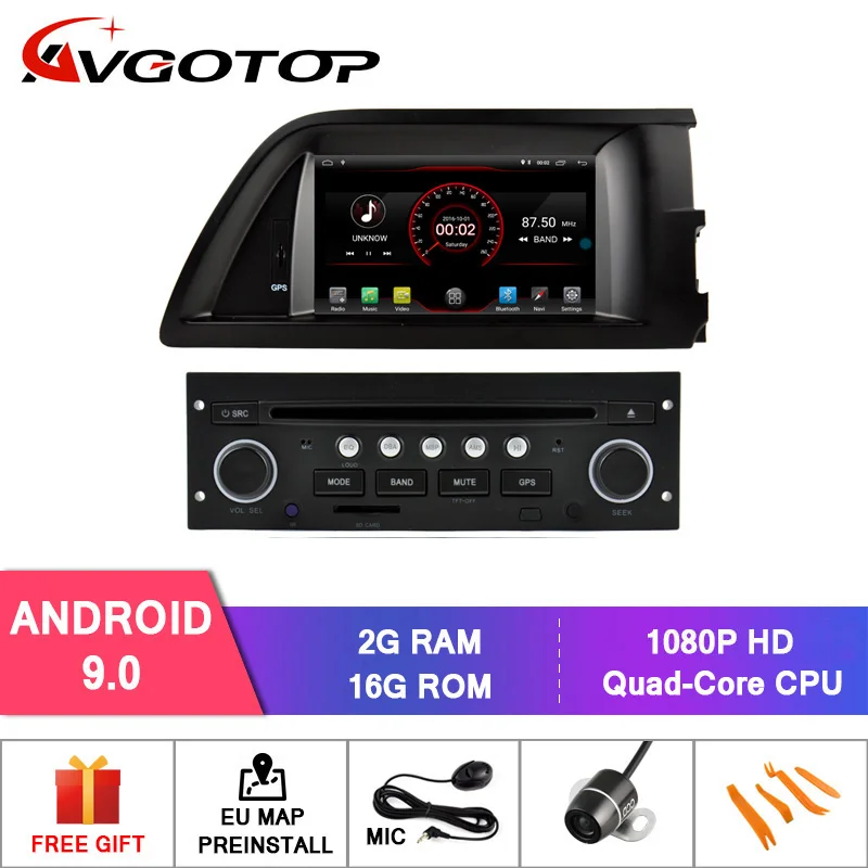 AVGOTOP Android 9 автомобильный dvd-плеер Радио Навигация для CITROEN C5 MP3 MP4 Wifi автомобиля gps МУЛЬТИМЕДИА - Цвет: Android 9 K2999-2