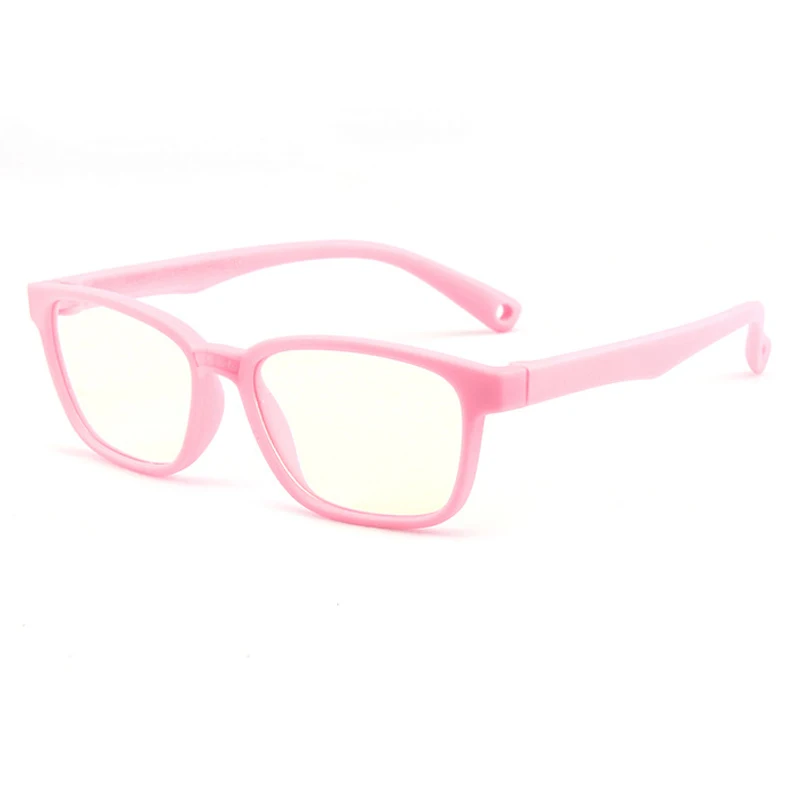 Противосиние детские оптические очки гибкие безопасные очки простые зеркальные световые силиконовые очки оправа - Цвет: P