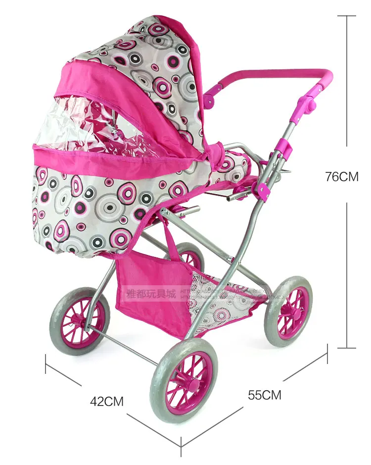Big Wheel Thickness Pretend Paly Toys Push Trolley 68cm Height Can Adjustable Baby Doll Stroller 2-7years Old