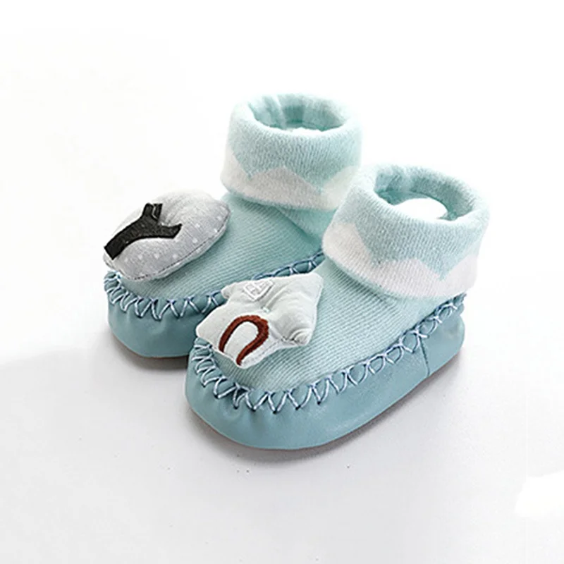 Детские зимние носки для мальчиков и девочек chaussette enfant, хлопковые детские гетры, детские носки-тапочки нескользящие носки для малышей - Цвет: C