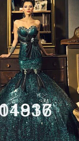 party prom sweetheart Sequined vestido de renda fashion sexy women mermaid long evening gown Mother of the Bride dresses - Цвет: Синий