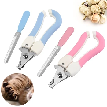 

2020 New Pet Dog Cat Stainless Steel Claw Nail Clippers Cutter File Scissors Dogs Toe Care Trimmer Nails Pets Grooming Supplies