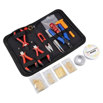 

Jewelry Tool Kit DIY Tools Set Equipment for Jewelry Making Repair with Plies Scissor Beading Tweezers and Pins