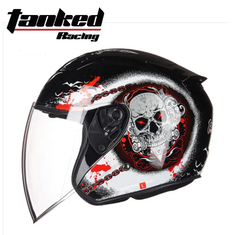 Новые рыцарские защиты Tanked Racing половина уход за кожей лица мотоциклетный шлем ABS мотоциклетные шлемы ПК линза козырек Four seasons универсальный - Цвет: Красный