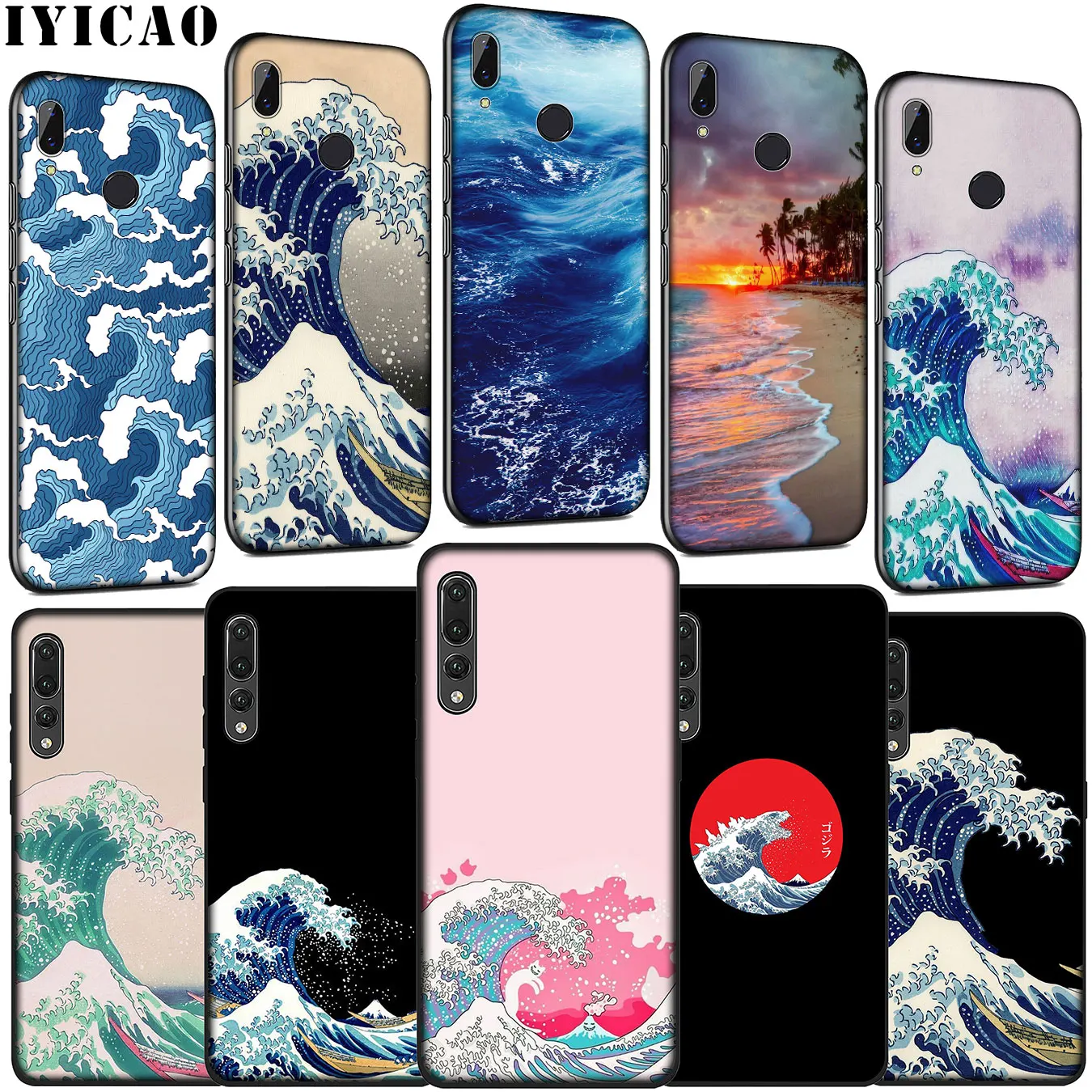 The Great Wave off Kanagawa Soft Silicone Cover Case for Huawei P30 P20 Pro P10 P9 Lite Mini 2017 2016 P Smart Z Plus 2019 |