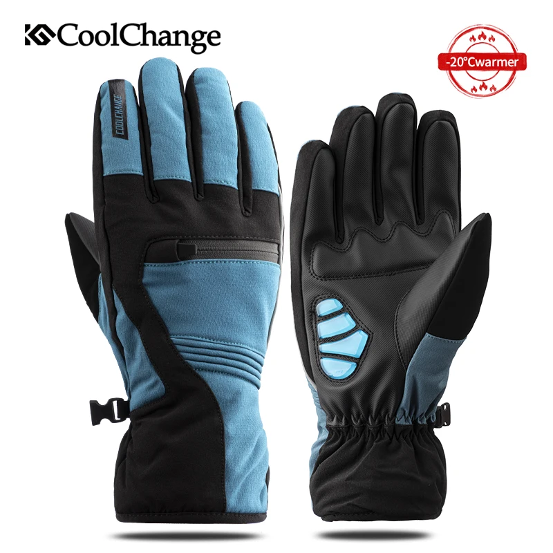 CoolChange велосипедные перчатки для улицы теплые водонепроницаемые велосипедные перчатки полный палец тепловые толстые зимние лыжные спортивные перчатки для горного велосипеда