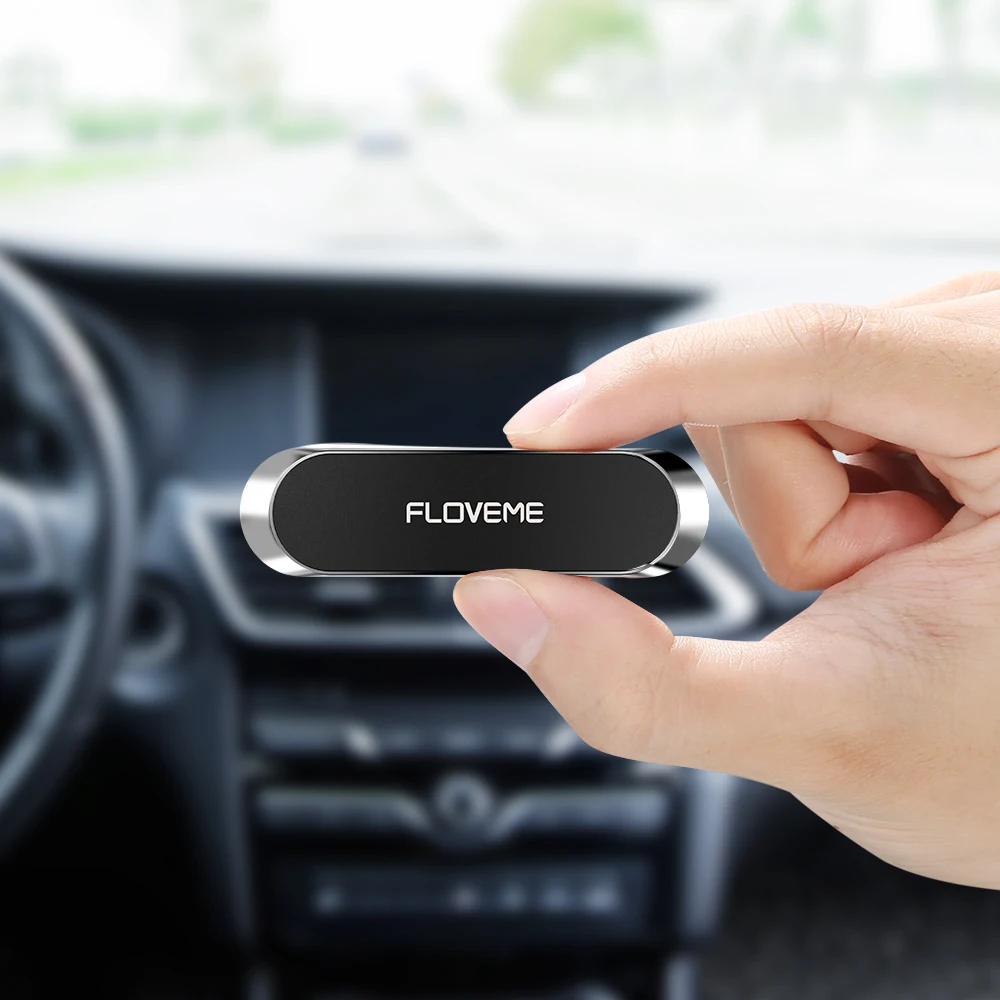 FLOVEME магнитный автомобильный держатель для телефона в автомобиле, крепкая магнитная полоса, держатель для телефона для iPhone 11 Pro samsung, универсальный держатель - Цвет: Sliver Black