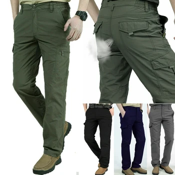 

Newly Men Work Multi-Pockets Cargo Pants Climbing Hiking Quick Dry for Outdoor Summer m99