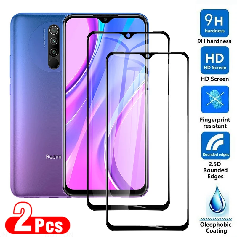 2 Pcs Full Screen Protector For Xiaomi Redmi 9A Tempered Glass On The Red Mi 9C NFC 9 A Redmi9 C Redmi9a Redmi9c Protective Film | Мобильные