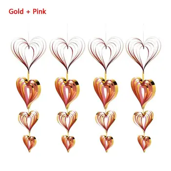 

4 Set Love Heart Ceiling Hanging Garland Swirl Decoration Wedding Party Ornament 517E