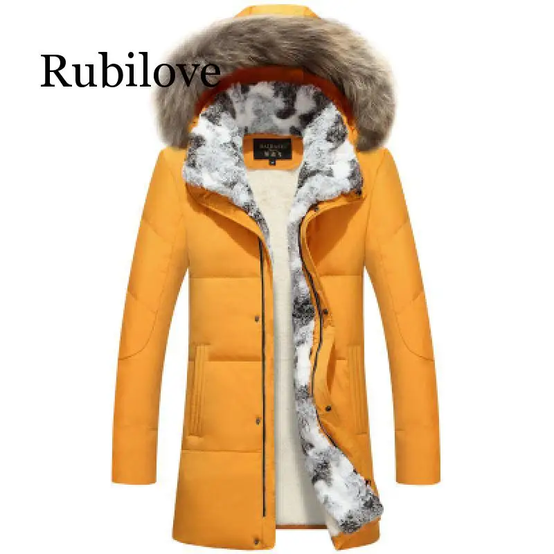5XL белая куртка-пуховик на утином пуху, Женское зимнее пальто с гусиным пером, длинная парка с мехом енота, теплая верхняя одежда с кроличьим мехом размера плюс