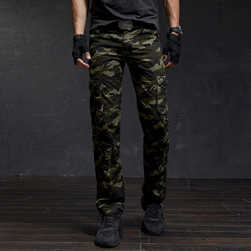 

New Men's Camouflage Red Overalls Jogging Pants Sweatpants Joggers Men Cargo Pants FSN928L
