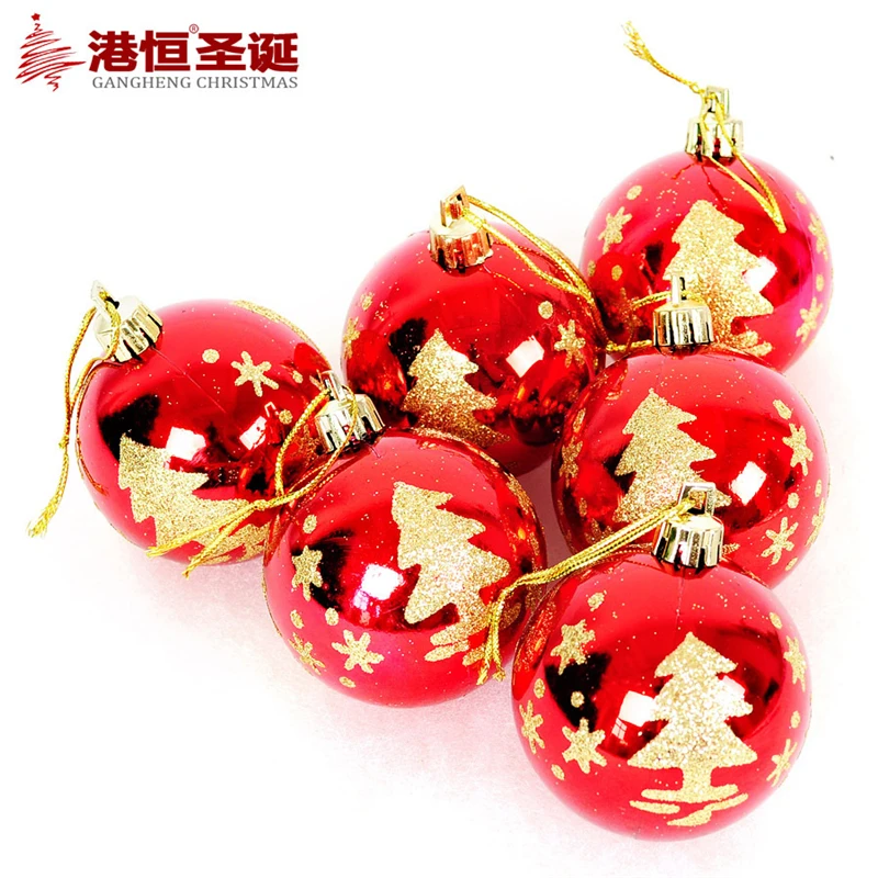 

6Pcs/Lot Christmas Tree Decorations Ball Print Tree Light Ball Baubles Xmas Party Wedding Hanging Ornament Christmas Decoration