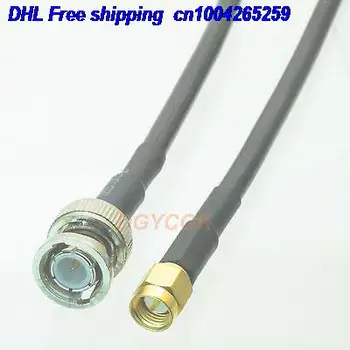 

DHL 50pcs BNC male plug to SMA male plug straight RG58 Jumper pigtail 8" cable 22j