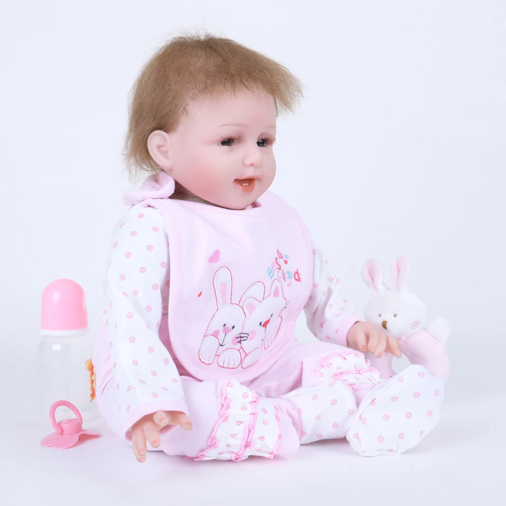 55 см Реалистичная мода улыбка Bebe Кукла Реалистичная новорожденная кукла ткань тело игрушка для детского дня ребенка рождественские день рождения подарки