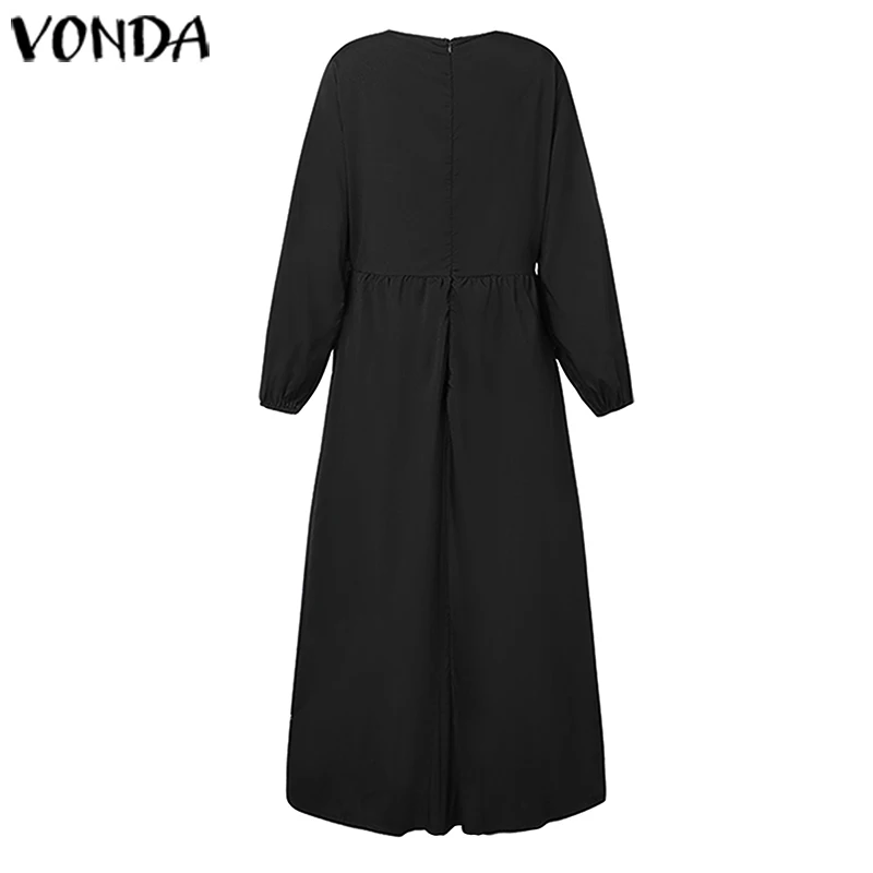 VONDA праздничное платье с длинными рукавами, винтажное праздничное длинное платье с цветочным принтом для беременных, богемное пляжное платье, сарафан для беременных