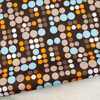 

PVC coated waterproof fabric - Colorful Dots on chockolate background (WF328)