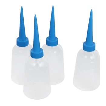 

4 pcs 150ml Capacity Nozzle Sewing Machine Lube Bottle Clear Blue