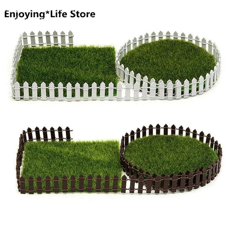 

NEW Miniature Fence Garden Decor DIY Fairy Garden Kit Accessories Realistic Shape Hand-painted Wood Fence Garden Building