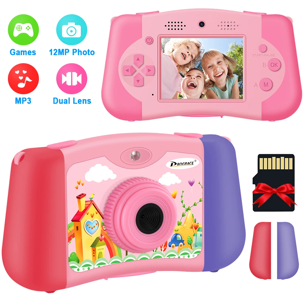 

Child Camera Kids Photo Camera Digital Selfie Game Camera Videos Camera Toys For Children Camera With Game For Girl Boy Gift
