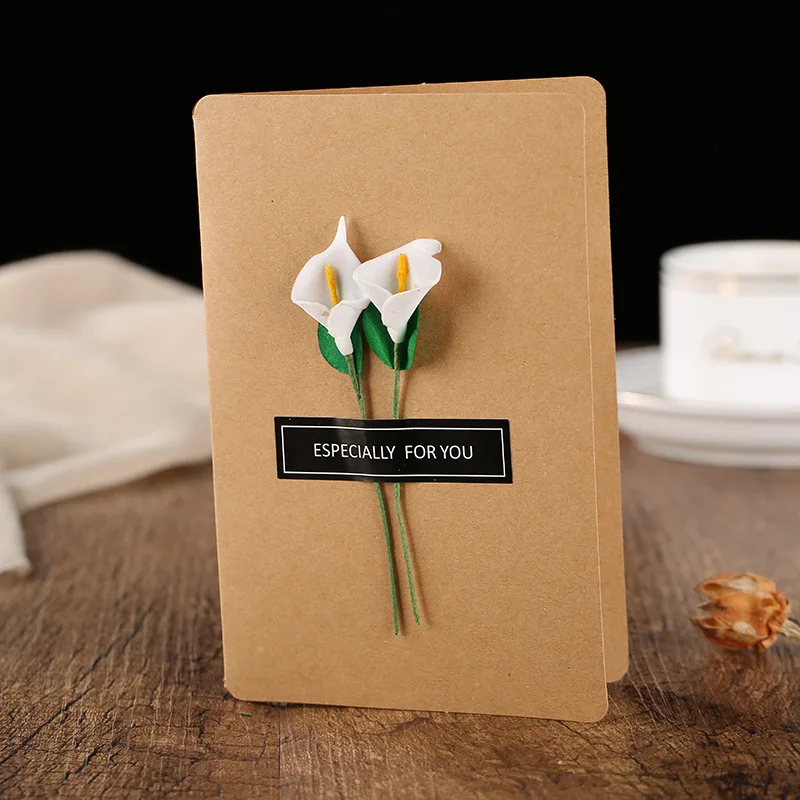 Cowhide calla lily DIY праздничные вечерние открытки приглашения открытка с изображениями цветов ручной работы поздравительная открытка 520 сообщение день Святого Валентина День рождения открытки - Цвет: Cowhide calla lily