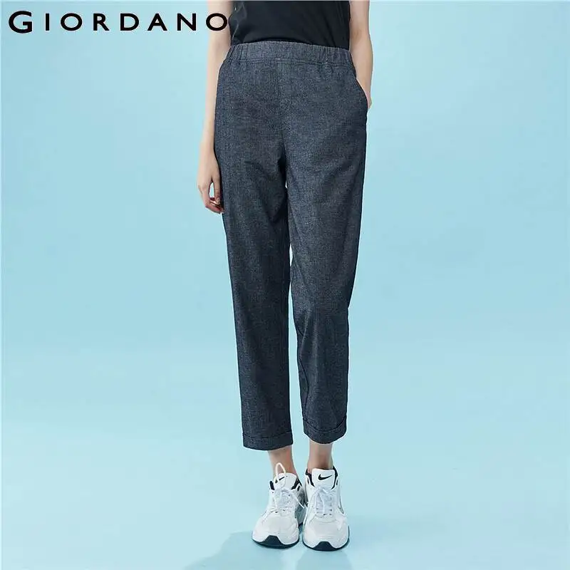 Джинсы Giordano женские с эластичным поясом тонкие брюки из денима до щиколотки