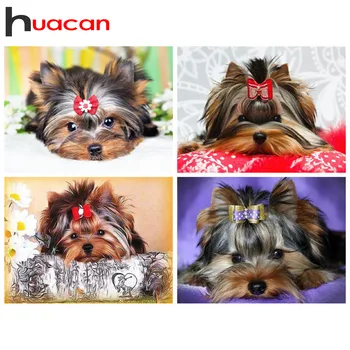 

Huacan Diamond Painting New Dog Decor For Home Mosiac Full Display Animal Picture Of Rhinestones Diamond Art