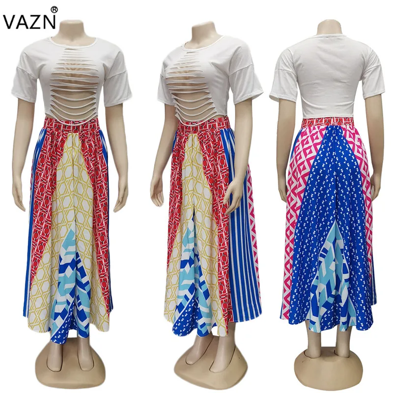 VAZN YC1890 Новые повседневные стильные женские свободные длинные юбки без косточек, шифоновые плиссированные макси-юбки