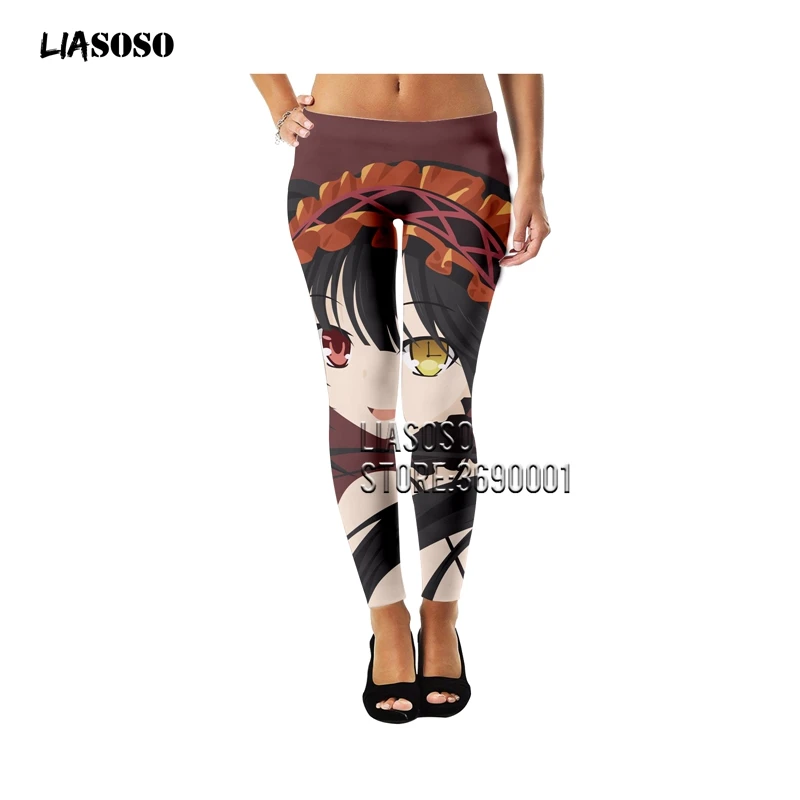 LIASOSO, 3D принт, аниме, для девушек, для девушек, для женщин, леггинсы, Ретро стиль, готика, для фитнеса, леггинсы, по щиколотку, женская одежда, верхняя одежда